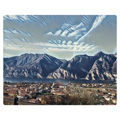 Lake In Italy One Side Premium Plush Fleece Blanket (medium) by ConteMonfrey