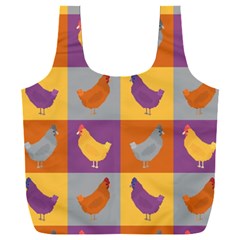 Chickens Pixel Pattern - Version 1a Full Print Recycle Bag (xxxl) by wagnerps