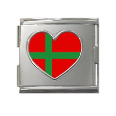 Bornholm Denmark Flag Mega Link Heart Italian Charm (18mm) by tony4urban