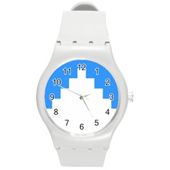 Akershus Flag Round Plastic Sport Watch (m) by tony4urban