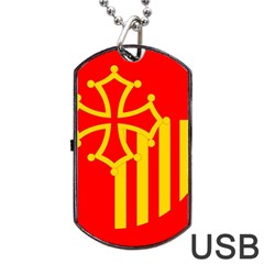 Languedoc Roussillon Flag Dog Tag Usb Flash (one Side) by tony4urban