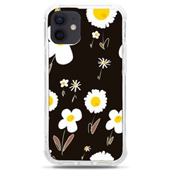 Daisy Flowers White Yellow Black  Iphone 12 Mini Tpu Uv Print Case	 by Mazipoodles