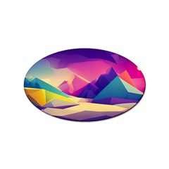 Abstract Geometric Landscape Art Sticker Oval (10 Pack) by danenraven