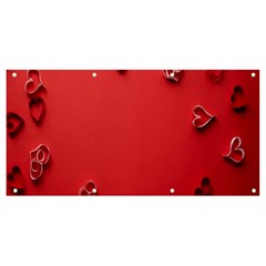 Valentine Day Logo Heart Ribbon Banner And Sign 8  X 4  by artworkshop