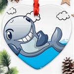 Whale Lovers T- Shirt Cute Whale Kids Water Sarcastic But Do I Have To  T- Shirt Heart Ornament (Two Sides) Back