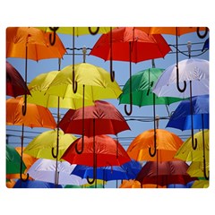 Umbrellas Colourful One Side Premium Plush Fleece Blanket (medium)