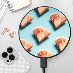 Watermelon Against Blue Surface Pattern Wireless Fast Charger(black) by artworkshop