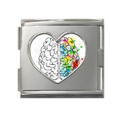 Brain-mind-psychology-idea-drawing Mega Link Heart Italian Charm (18mm) by Jancukart