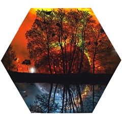 Space Nature Fantasy Trees Wooden Puzzle Hexagon by Ravend