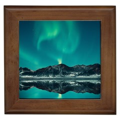 Blue And Green Sky And Mountain Framed Tile