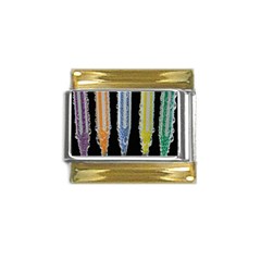 Pencil Colorfull Pattern Gold Trim Italian Charm (9mm) by artworkshop