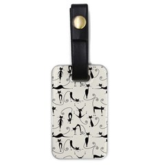 Pattern Cats Black Feline Kitten Luggage Tag (one Side) by Ravend