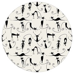 Pattern Cats Black Feline Kitten Round Trivet by Ravend