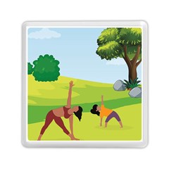 Mother And Daughter Yoga Art Celebrating Motherhood And Bond Between Mom And Daughter  Memory Card Reader (square) by SymmekaDesign