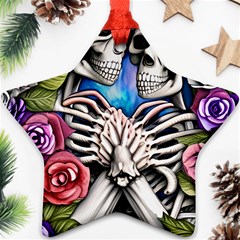 Floral Skeletons Ornament (star) by GardenOfOphir