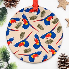 Bird Animals Parrot Pattern Ornament (round) by Ravend