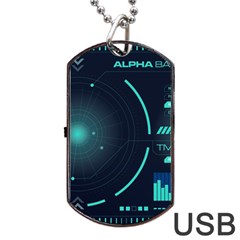 Sci Fi Computer Screen Dog Tag Usb Flash (one Side) by Uceng