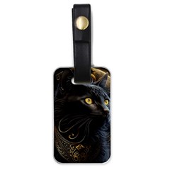 Ai Generated Cat Moon Feline Cute Luggage Tag (one Side) by Ravend