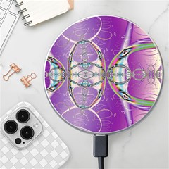 Abstract Colorful Art Pattern Design Fractal Wireless Fast Charger(white) by Ravend