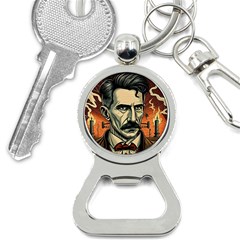 Ai Generated Nikola Tesla Tesla Nikolas Electricity Bottle Opener Key Chain by danenraven