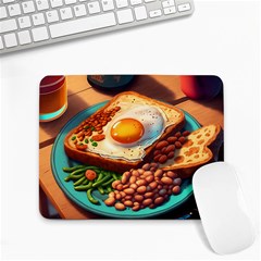 Ai Generated Breakfast Egg Beans Toast Plate Small Mousepad by danenraven