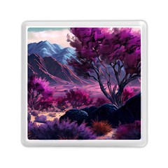 Landscape Landscape Painting Purple Purple Trees Memory Card Reader (square) by danenraven