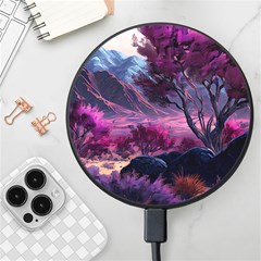 Landscape Landscape Painting Purple Purple Trees Wireless Fast Charger(black) by danenraven