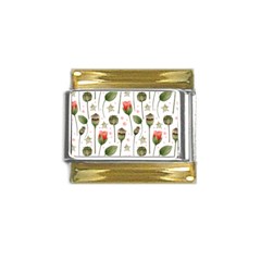 Poppies Red Poppies Red Flowers Gold Trim Italian Charm (9mm) by Ravend