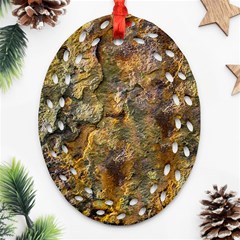 Rusty Orange Abstract Surface Oval Filigree Ornament (two Sides) by dflcprintsclothing