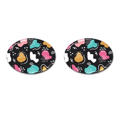 Art Pattern Design Background Print Cufflinks (oval) by Ravend