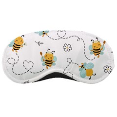 Bee Art Pattern Design Wallpaper Background Print Sleeping Mask by Ravend