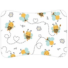 Bee Art Pattern Design Wallpaper Background Print Velour Seat Head Rest Cushion by Ravend