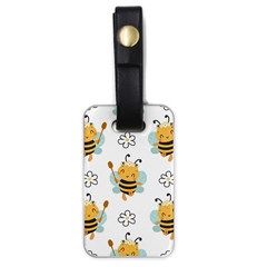 Art Bee Pattern Design Wallpaper Background Luggage Tag (one Side) by Ravend