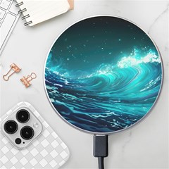 Tsunami Waves Ocean Sea Nautical Nature Water Wireless Fast Charger(white) by Ravend