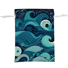 Waves Ocean Sea Abstract Whimsical Abstract Art Lightweight Drawstring Pouch (xl) by Ravend