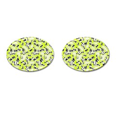 Background Pattern Graphic Beautiful Wallpaper Art Cufflinks (oval) by Ravend