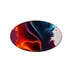 Ai Generated Swirl Splash Blaze Design Art Sticker Oval (10 Pack) by Ravend