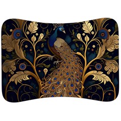 Peacock Plumage Bird Decorative Pattern Graceful Velour Seat Head Rest Cushion by Ravend