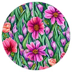 Cheerful And Cheery Blooms Round Trivet by GardenOfOphir