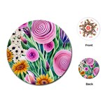 Cheerful And Captivating Watercolor Flowers Playing Cards Single Design (Round) Front