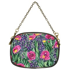 Dazzling Watercolor Flowers And Foliage Chain Purse (one Side) by GardenOfOphir