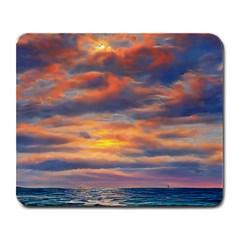 Serene Sunset Over Beach Large Mousepad by GardenOfOphir