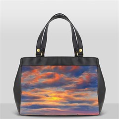 Serene Sunset Over Beach Oversize Office Handbag (2 Sides) by GardenOfOphir