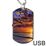 Orange Sunburst Dog Tag USB Flash (Two Sides) Back