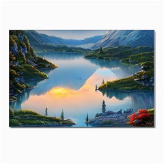 Somber Lake Sunset Postcard 4 x 6  (pkg Of 10) by GardenOfOphir