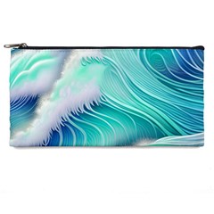 Stunning Pastel Blue Ocean Waves Pencil Case by GardenOfOphir