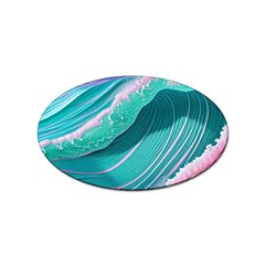 Pink Ocean Waves Sticker (oval) by GardenOfOphir