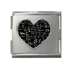 E=mc2 Text Science Albert Einstein Formula Mathematics Physics Mega Link Heart Italian Charm (18mm) by Jancukart