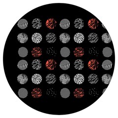 Black And Multicolored Polka Dot Artwork Digital Art Round Trivet