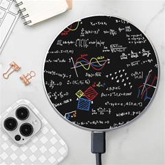 Black Background With Text Overlay Mathematics Formula Board Wireless Fast Charger(white) by Jancukart